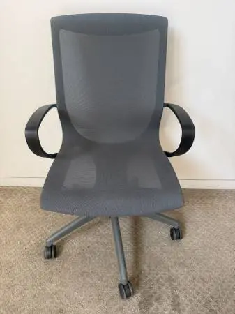 (9) OFS 86017 Pret Chairs In Grey Mesh Back & Seat & Black Loop Arms