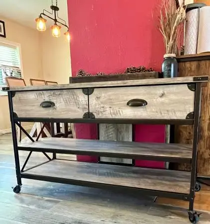 LIKE NEW KITCHEN/BAR CART-CONSOLE TABLE
