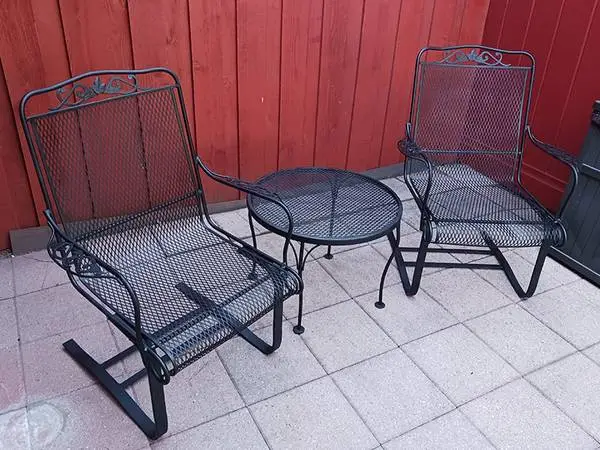 Wrought Iron Outdoor Patio Spring Rocker Set