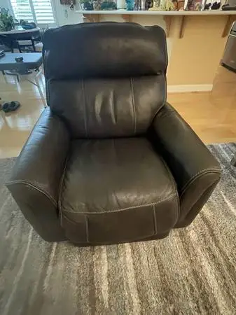 Simon Li Genuine La-Z-Boy feel Leather Power Recliner – Power Headrest