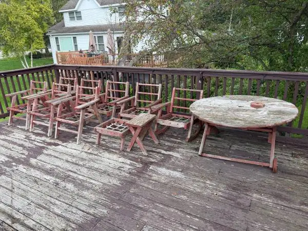 Vintage redwood lawn deck furniture