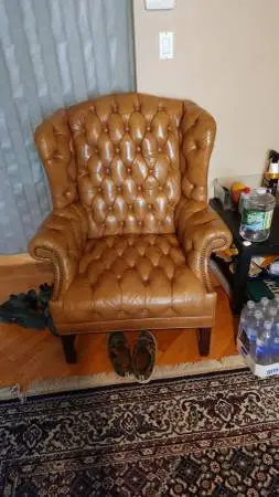 Real leather chesterfield chair