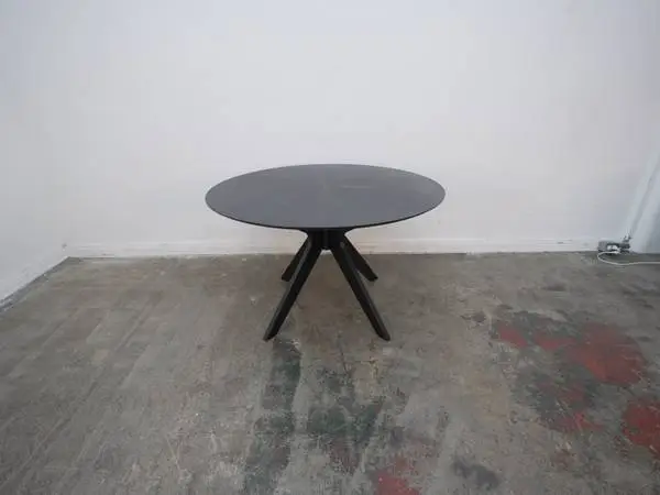 Black Wood Round Dining Table $399.00 47 D x 29 H