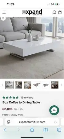 Expand furniture coffee table to dining table, designer