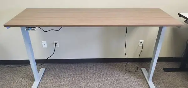 2 NEW 66w Walnut Height & Width Adjustable Base Sit Stand Desk Reg$750