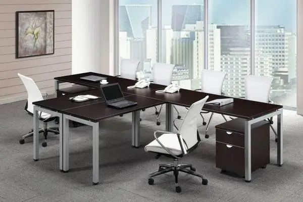 *8 colors New in Box 2 Person 12x6 L Shape Desk w/Metal U/Loop Leg