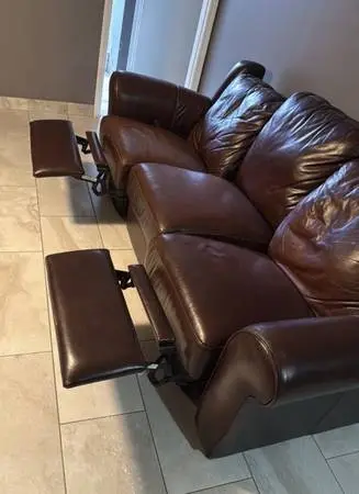 2 genuine leather couches