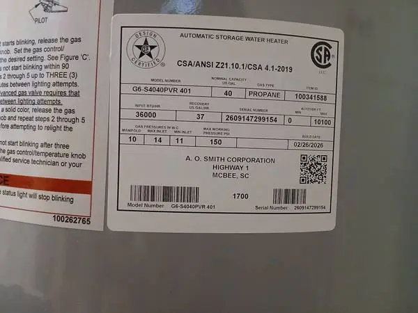 Propane Water Heater
