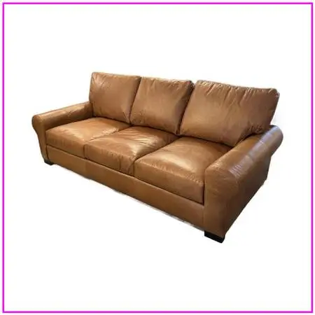 New Pottery Barn Turner Roll Arm Leather Sofa, Caramel
