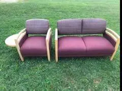 Love seat and matching chair (with attached side table) $ CUT
