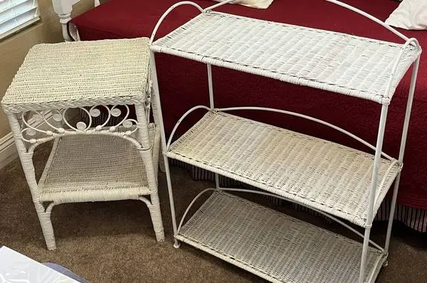 2 pc. White Wicker Furniture👀