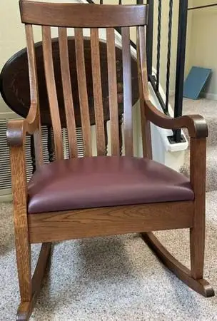 Amish Hand Made in USA-MT. ROYAL ROCKER HERRITAGE RUSSET Solid Oak Woo