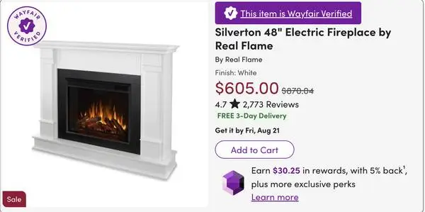 White-Electric-Fireplace-Silverton from Wayfair
