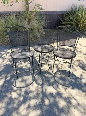 3 piece metal patio set