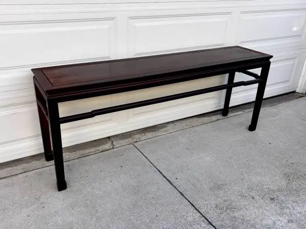 1960s Asian Rosewood Console Sofa table entryway. Works great. solid wood. 6 foo