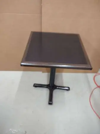 3 Espresso 24x24 Square Top Table w/ Black Metal X Base