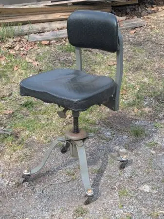 Antique Deco Office Desk Chair MCM swivels tilts