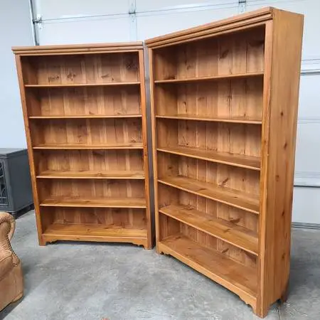 Gorgeous Large Solid Wood Bookcases $225 Each