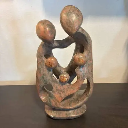 Shona Stone Family Sculpture - 5X4X12.5H