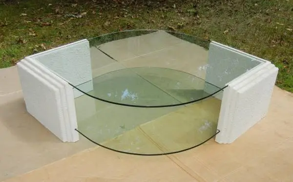 Modern Style Glass Coffee Table - Unique Two-tier Elliptical Design