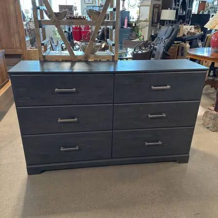 Ashley Dark Grey 6 Drawer Dresser- 16X59.5X36.5H- AS IS