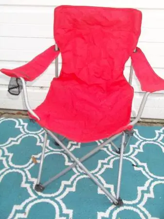 CHAIR Red Camping Folding Portable Lawn Patio Furniture Drink Holder