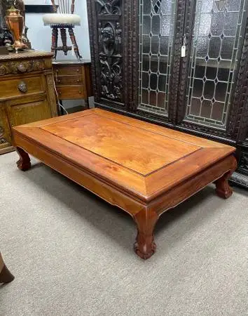 Vintage Solid Walnut Rectangular Coffee Table Cherry Finish Ball claw
