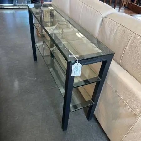 Black Iron & Glass Console- 45X11.5X29H