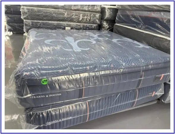 King Size Stearns & Foster Lux Estate Pillow Top Mattress Bed