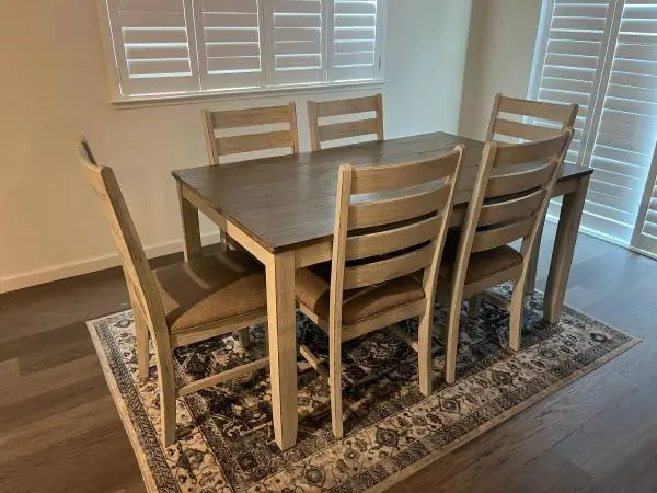 Six chair dining room table set