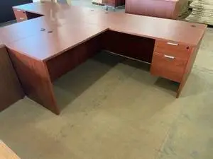 *Several Cherry New in Box 5.5 X 6 L Shaped Desk w/ 2 Drawer File