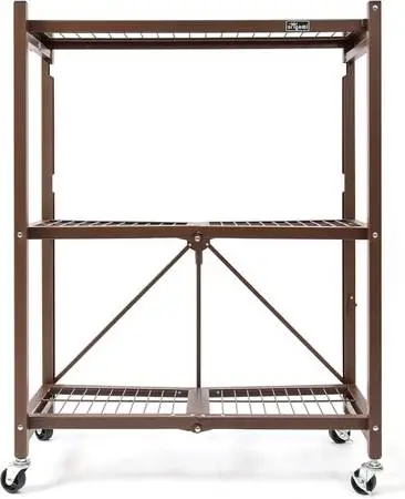 Origami Collapsible Foldable Small steel Rack on Wheels storage shelf L29”*D13