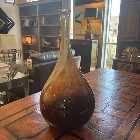 Blown Glass Hand Painted Tear Drop Vase - 13X30H