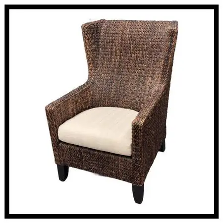 Crate & Barrel Woven High Back Armchair