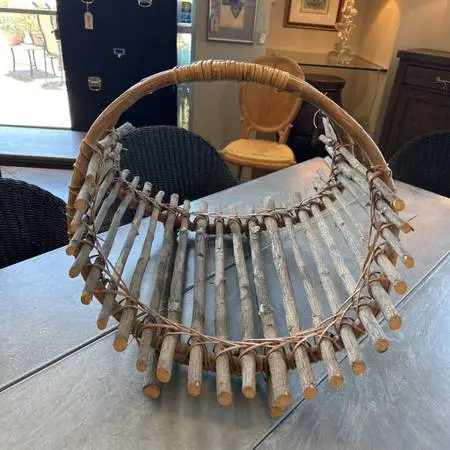 Wood Branches Log Basket- 22X32X22H