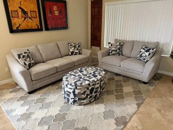 Beautiful Brand New Upholstered Grey Sofa and Loveseat (2pc set)