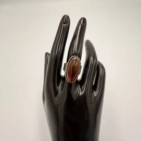 Vintage Sterling Silver Baltic Amber Ring Size 8