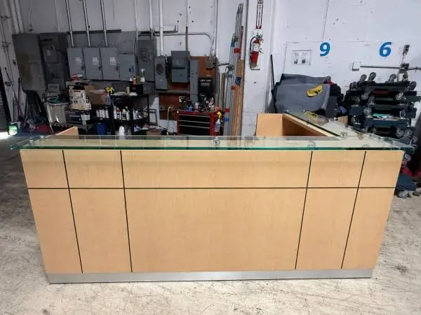 High End 96L (8 Ft) Wide Receptions Desks In Maple