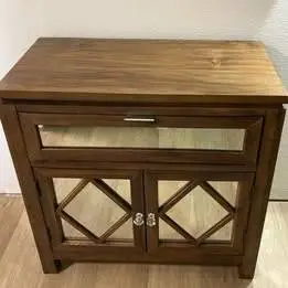 Gorgeous, Real Wood and Mirror Console or Nightstand