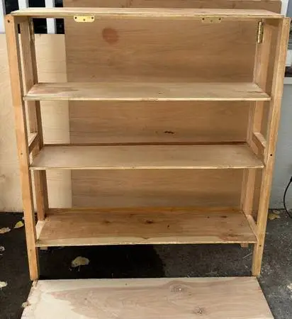 New Foldable bookshelf bookcase storage shelf Solid wood natural L42”*D12”*H