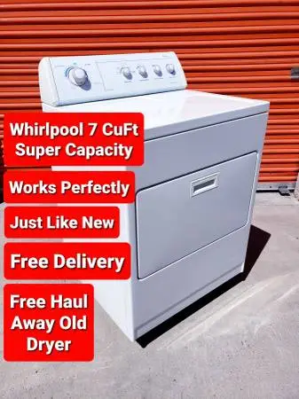 Dryer Electric Whirlpool 7 CuFt Super Capacity Just Like New Delivery
