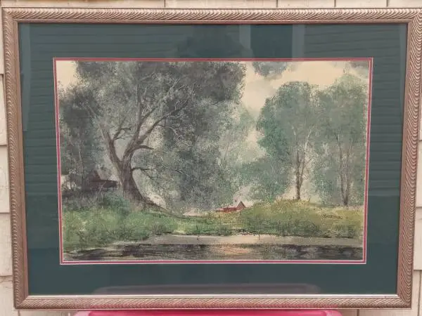 Large Vintage Painting of FayetteviIle by John Detore