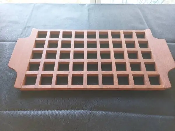 1960S MCM Italian Lattice Serving Trivet Tray By Burma Teak.