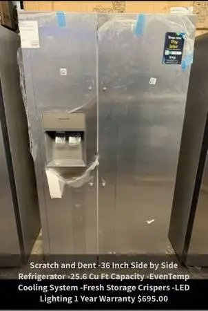 New Frigidaire Side by Side Refrigerator