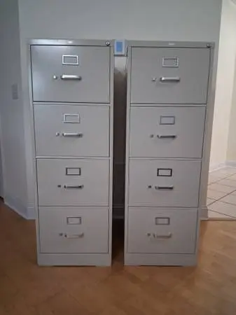 Two HON Four Drawer Legal File Cabinets