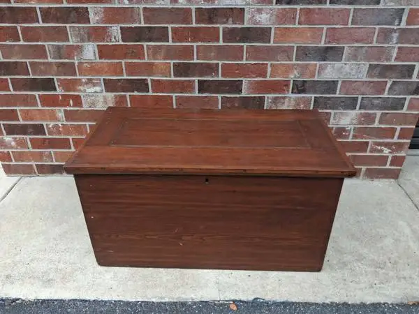 Antique Hand Dovetailed Blanket Chest 19th Century Original Iron Ball