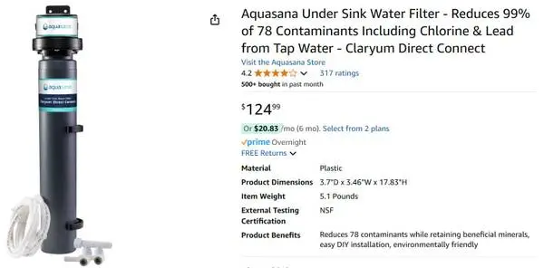 New! Aquasana Under Sink Water Filter