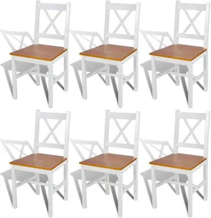 Casafoyer Dining Chairs 6 pcs White Pinewood #26227