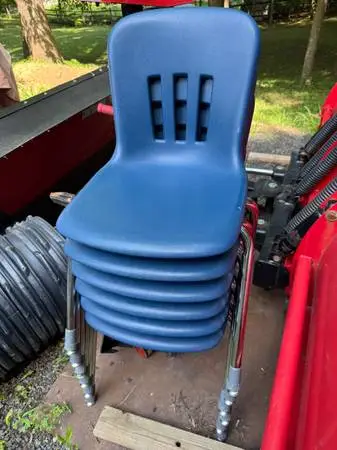 6 Blue school chairs Virco Brand