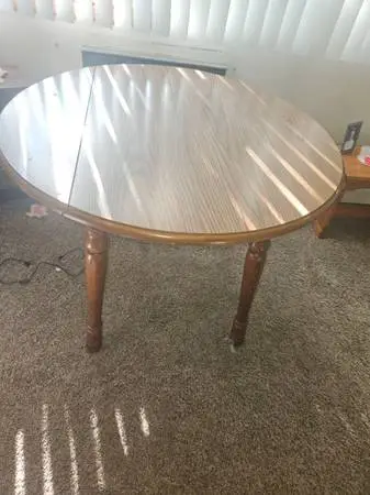 Table and four chairs